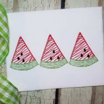 watermelon trio scribble embroiderry